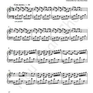 TVB Burning Hands Ruco Chan & Rosina Love Song Piano Sheet